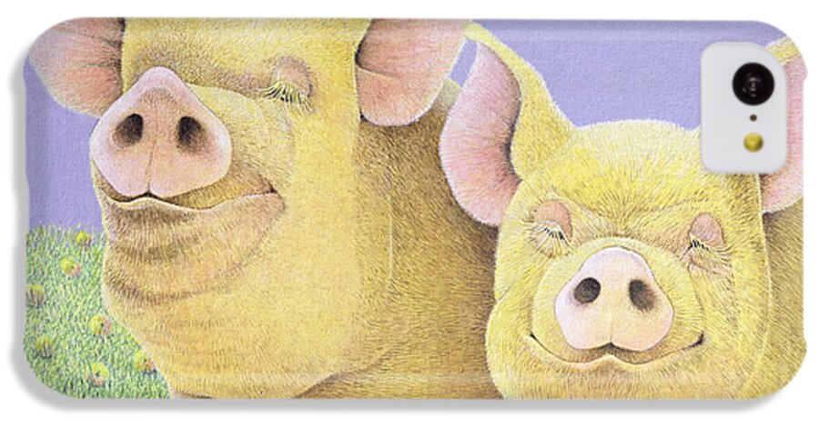 Pig iPhone 5c Case featuring the painting Bliss by Pat Scott
