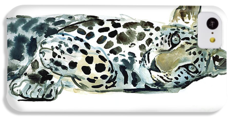Leopard iPhone 5c Case featuring the painting Broken Siesta by Mark Adlington