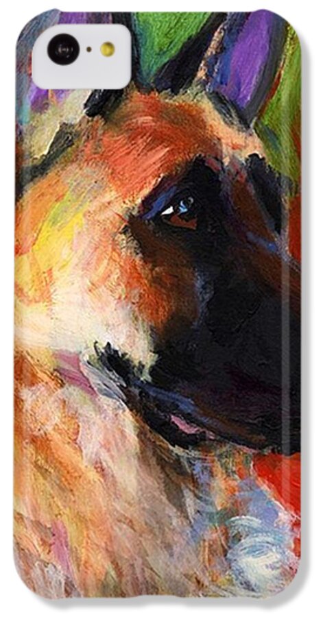 Impressionism iPhone 5c Case featuring the photograph Colorful German Shepherd Painting By by Svetlana Novikova