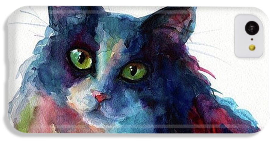 Instacats iPhone 5c Case featuring the photograph Colorful Watercolor Cat By Svetlana by Svetlana Novikova