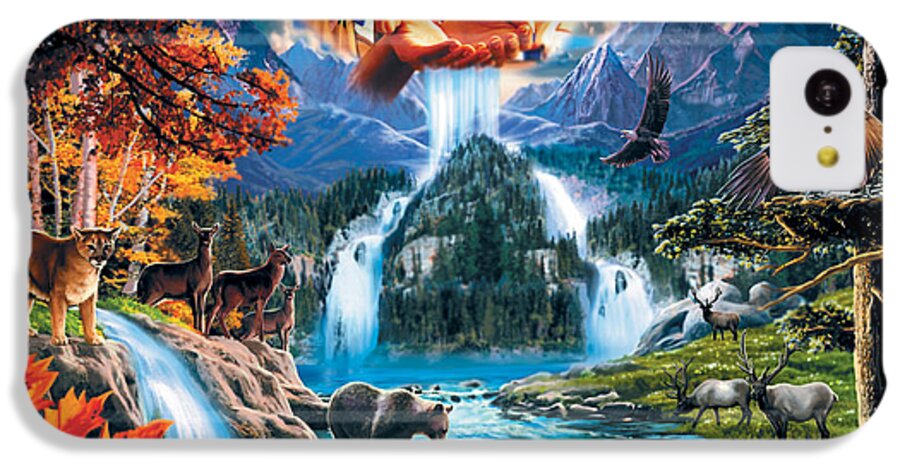 Square iPhone 5c Case featuring the painting Four Seasons by MGL Meiklejohn Graphics Licensing