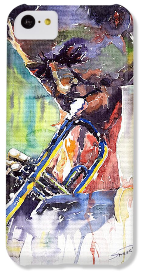 Jazz iPhone 5c Case featuring the painting Jazz Miles Davis 9 Blue by Yuriy Shevchuk