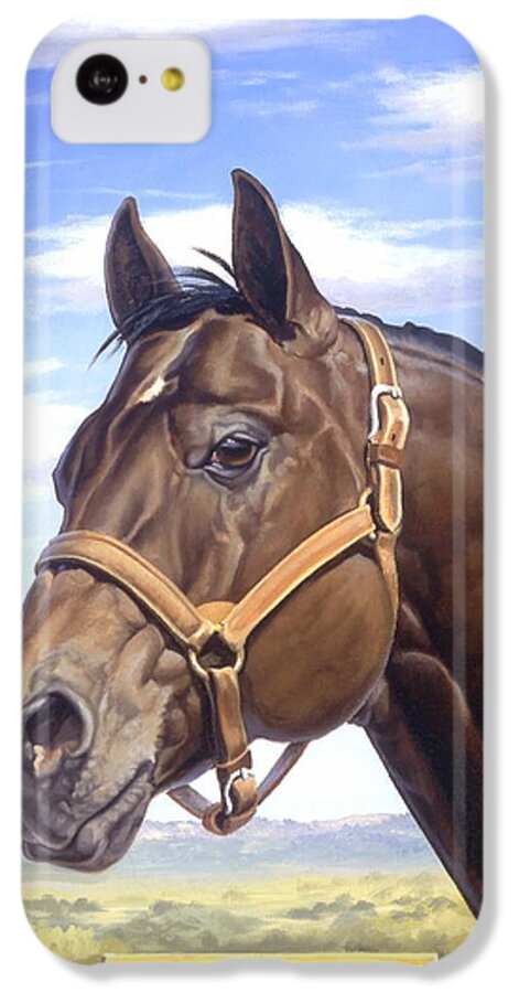 Quarter Horse iPhone 5c Case featuring the painting King P234 by Howard Dubois