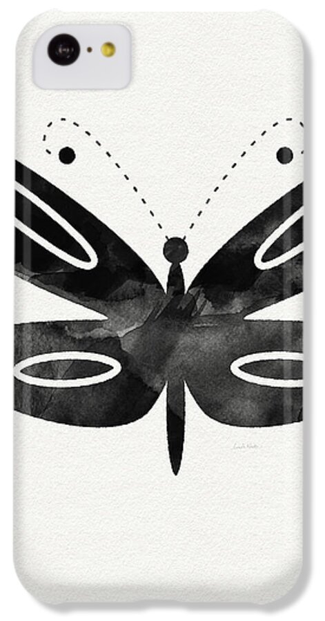Butterfly iPhone 5c Case featuring the mixed media Midnight Butterfly 1- Art by Linda Woods by Linda Woods