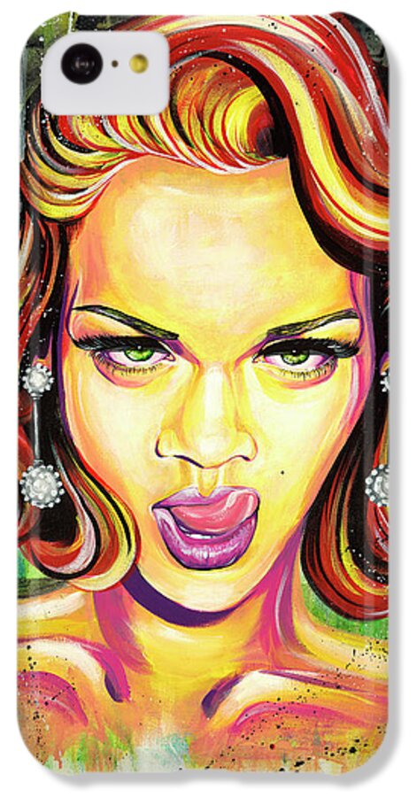 Portrait iPhone 5c Case featuring the painting Monroe Gone Bad by Aramis Hamer