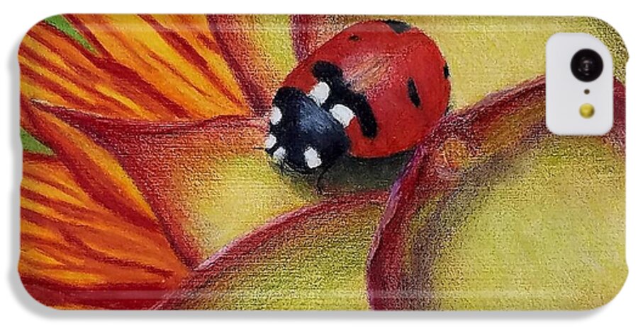 Lady Bug iPhone 5c Case featuring the drawing My fair lady by Christie Minalga