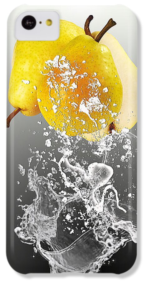 Pear iPhone 5c Case featuring the mixed media Pear Splash Collection by Marvin Blaine