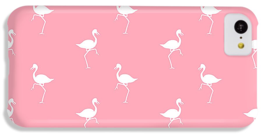 Flamingo iPhone 5c Case featuring the mixed media Pink Flamingos Pattern by Christina Rollo