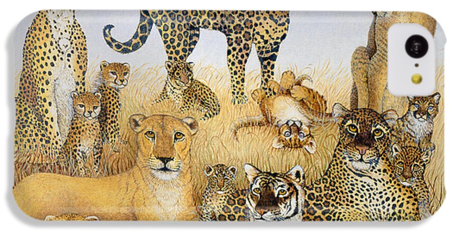 Lioness iPhone 5c Case featuring the painting The Big Cats by Pat Scott