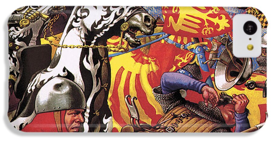 The Hundred Years War iPhone 5c Case featuring the painting The Hundred Years War The Struggle for a Crown by Pat Nicolle