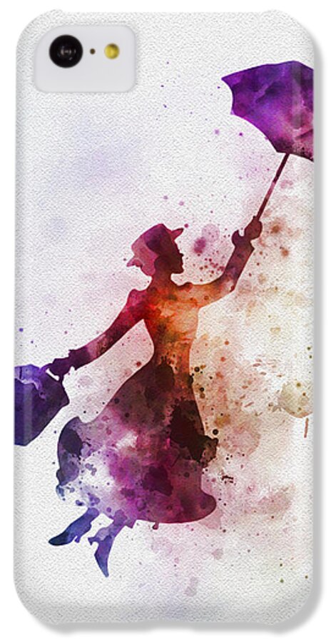 Mary Poppins iPhone 5c Case featuring the mixed media The Magical Nanny by My Inspiration