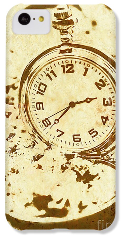 Vintage iPhone 5c Case featuring the photograph Time worn vintage pocket watch by Jorgo Photography