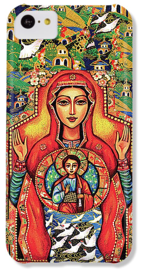 Mother And Child iPhone 5c Case featuring the painting Our Lady of the Sign by Eva Campbell