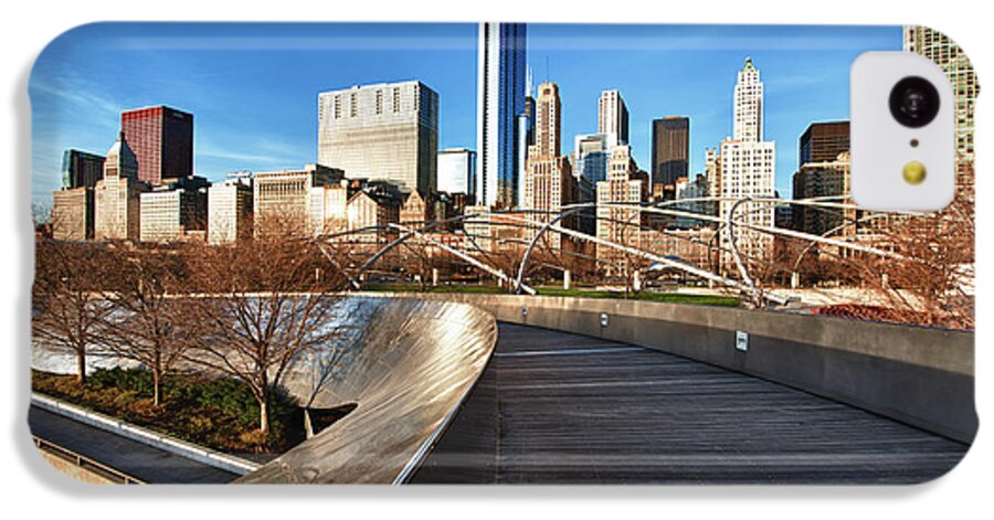 Bp Pedestrian Bridge iPhone 5c Case featuring the photograph Chicago Skyline at Sunrise by Sebastian Musial