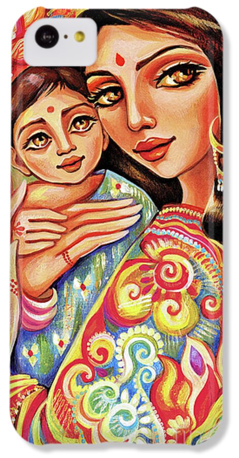 Mother And Child iPhone 5c Case featuring the painting Goddess Blessing by Eva Campbell