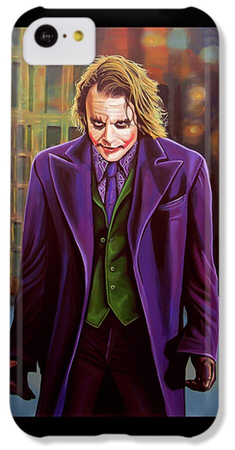 Heath Ledger iPhone 5c Case featuring the painting Heath Ledger as the Joker Painting by Paul Meijering