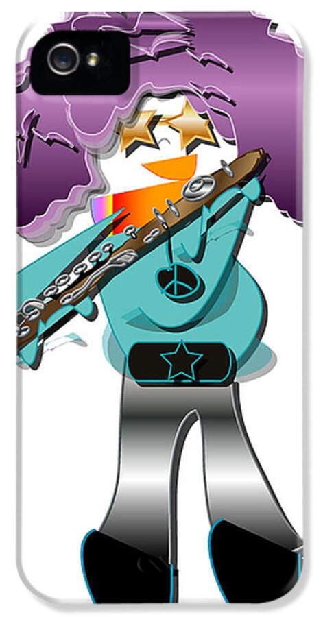 Music iPhone 5s Case featuring the digital art Flute Player #1 by Marvin Blaine