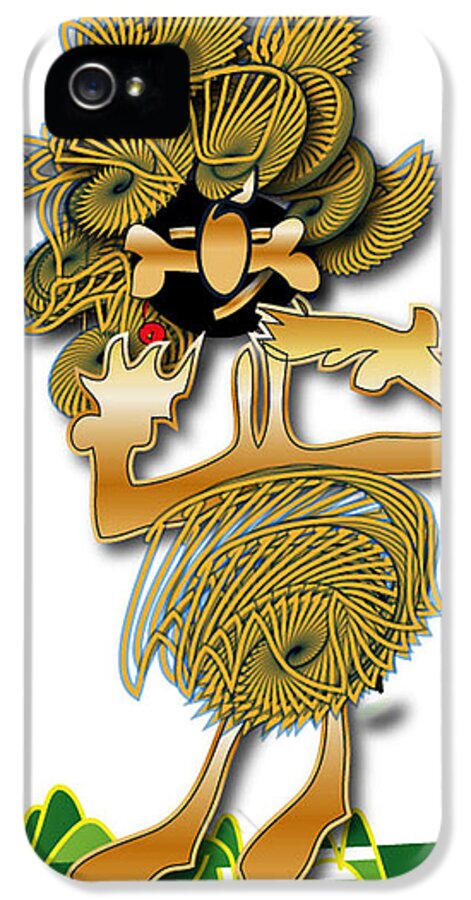 African Art iPhone 5s Case featuring the digital art African Dancer with Bone by Marvin Blaine