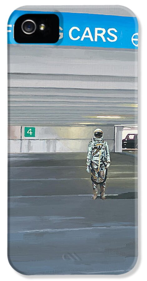 Astronaut iPhone 5s Case featuring the painting Flying Cars to the Right by Scott Listfield