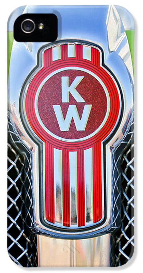 Kenworth Truck Emblem iPhone 5s Case featuring the photograph Kenworth Truck Emblem -1196c by Jill Reger