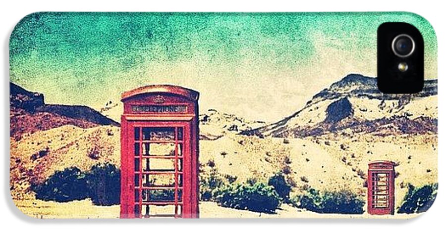 Summer iPhone 5s Case featuring the photograph #phone #telephone #box #booth #desert by Jill Battaglia