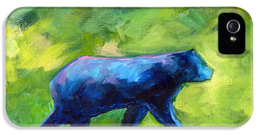 Abstract iPhone 5s Case featuring the painting Prowling by Nancy Merkle