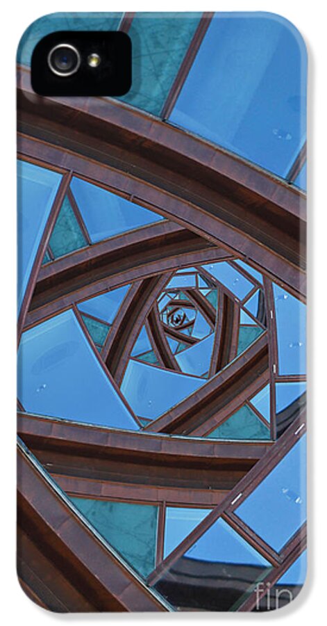 Abstract iPhone 5s Case featuring the photograph Revolving Blues. by Clare Bambers