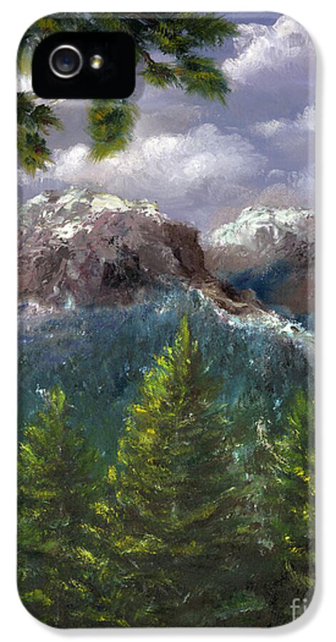Rockies iPhone 5s Case featuring the painting Rocky Mountains National Park Colorado by Lenora De Lude