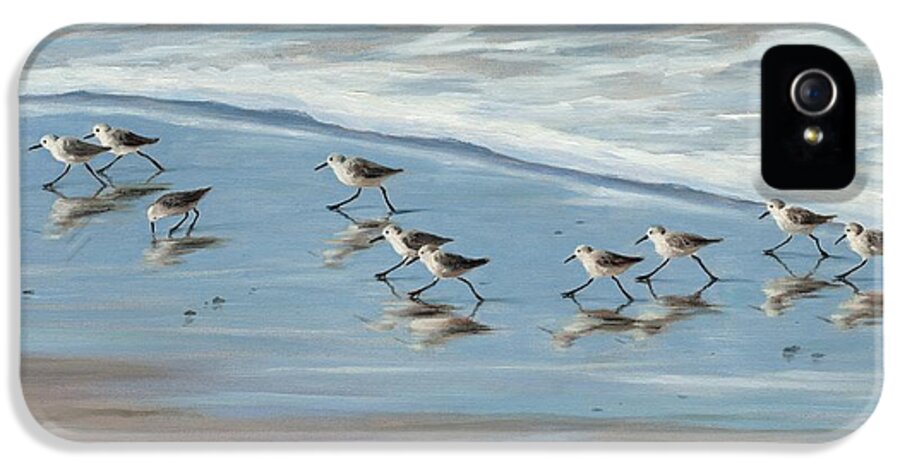  Sandpipers iPhone 5s Case featuring the painting Sandpipers by Tina Obrien