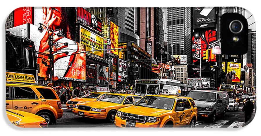 Times Square iPhone 5s Case featuring the photograph Times Square Taxis by Az Jackson