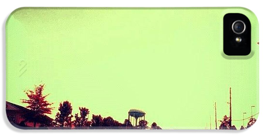 Cary iPhone 5s Case featuring the photograph #cary #driving #sky #red #watertower by Katie Williams