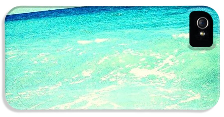 Blue iPhone 5s Case featuring the photograph #ocean #plain #myrtlebeach #edit #blue by Katie Williams