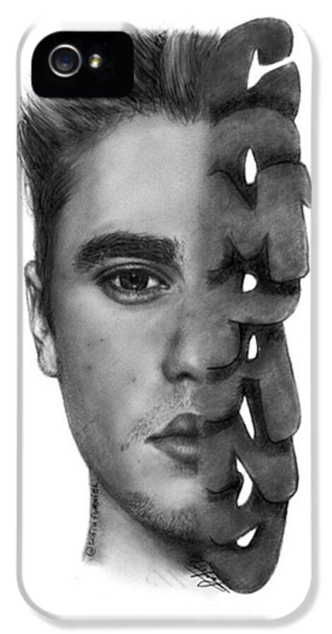 Portrait iPhone 5s Case featuring the drawing Justin Bieber Drawing By Sofia Furniel by Jul V