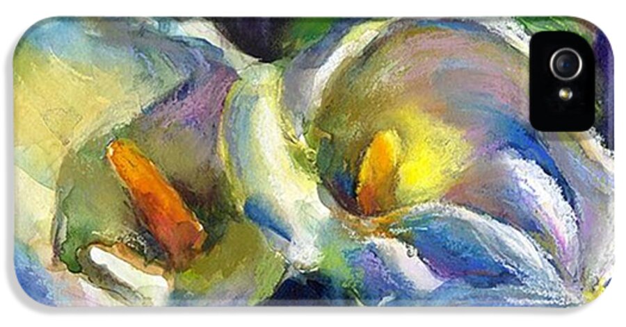 Watercolour iPhone 5s Case featuring the photograph Colorful Calla Flowers Painting By by Svetlana Novikova