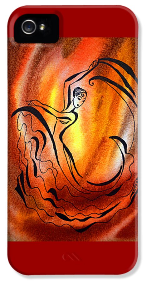 Dancing iPhone 5s Case featuring the painting Dancing Fire I by Irina Sztukowski