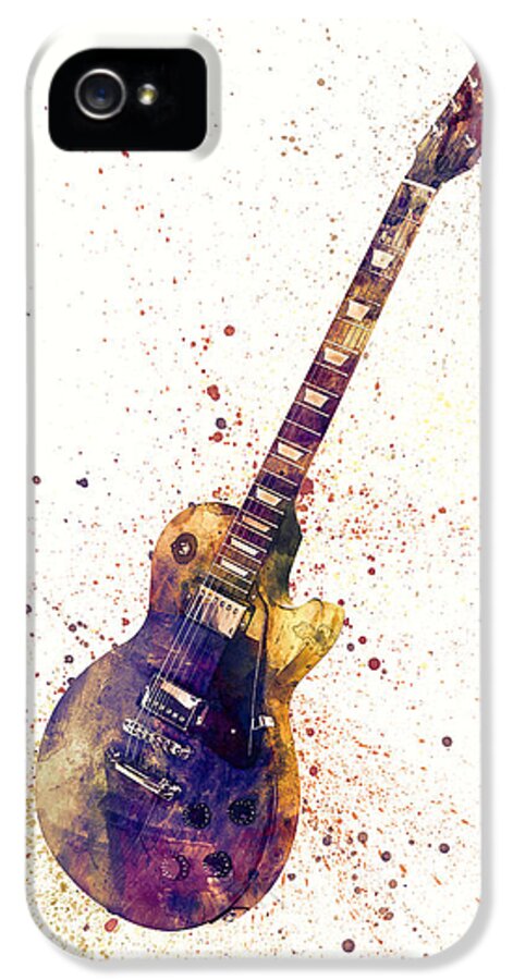 Electric Guitar iPhone 5s Case featuring the digital art Electric Guitar Abstract Watercolor by Michael Tompsett