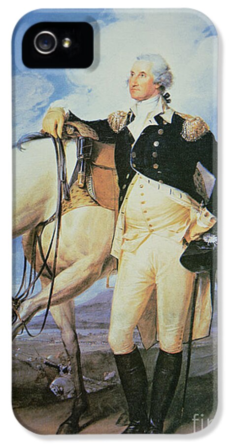 Male; Portrait; Full Length; Tricorn Hat; United States; Politician; Military; Horse; Battle; Battlefield; Hilltop; Officer; Soldier; American; 1st iPhone 5s Case featuring the painting George Washington by John Trumbull
