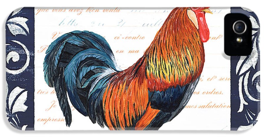 Rooster iPhone 5s Case featuring the painting Indigo Rooster 1 by Debbie DeWitt