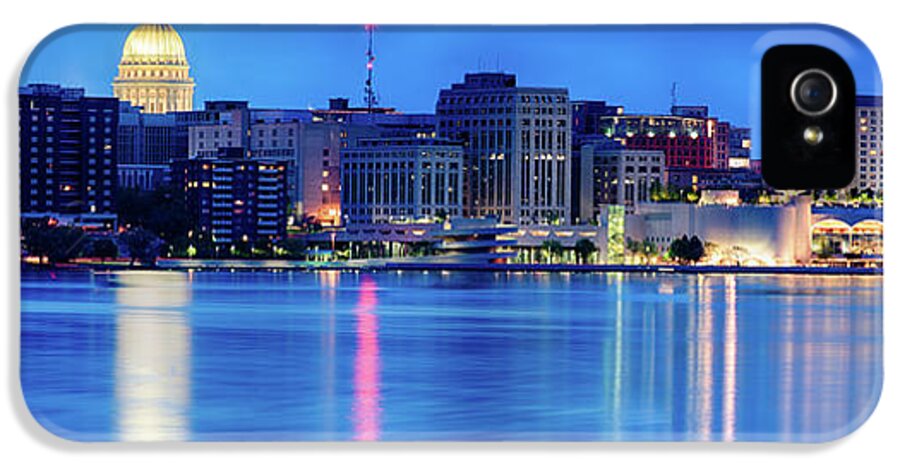 Capitol iPhone 5s Case featuring the photograph Madison Skyline Reflection by Sebastian Musial