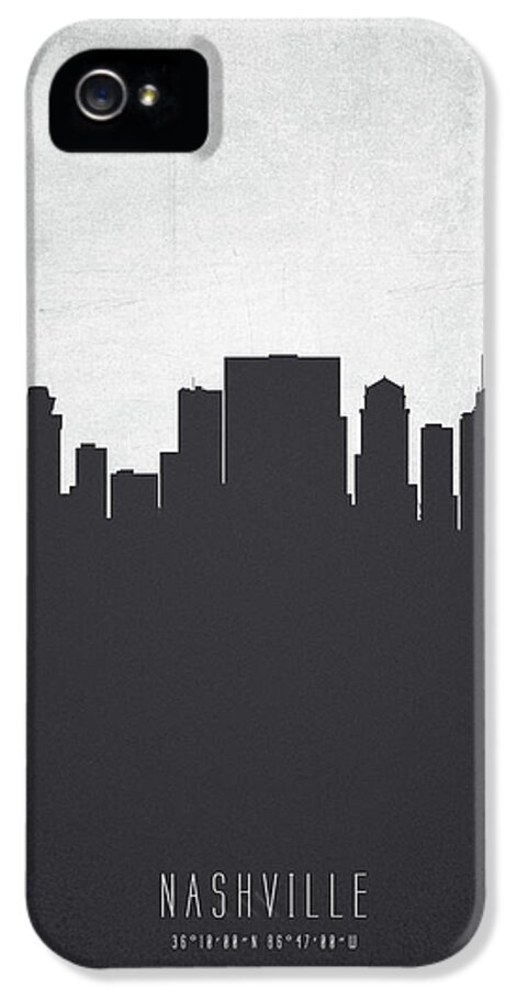 Nashville iPhone 5s Case featuring the painting Nashville Tennessee Cityscape 19 by Aged Pixel
