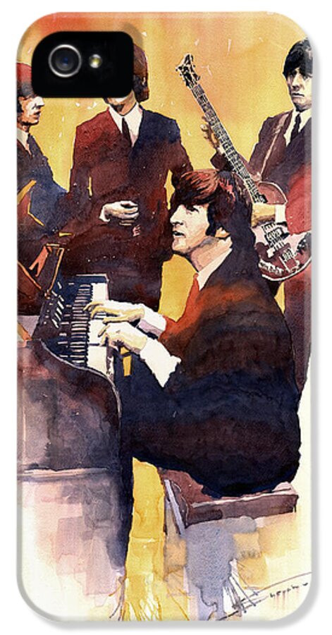 Watercolor iPhone 5s Case featuring the painting The Beatles 01 by Yuriy Shevchuk