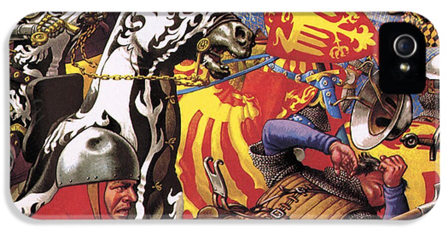 The Hundred Years War iPhone 5s Case featuring the painting The Hundred Years War The Struggle for a Crown by Pat Nicolle