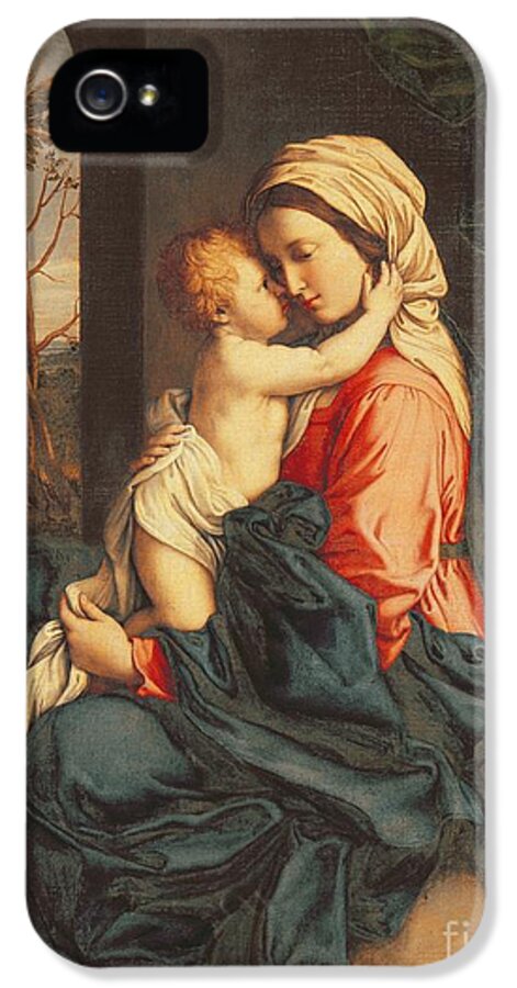 #faatoppicks iPhone 5s Case featuring the painting The Virgin and Child Embracing by Giovanni Battista Salvi