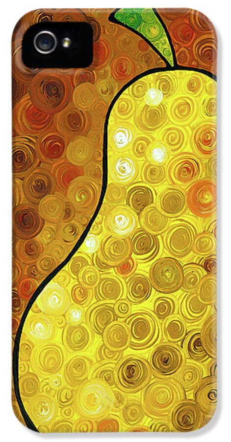 Pear iPhone 5s Case featuring the painting Golden Pear by Sharon Cummings