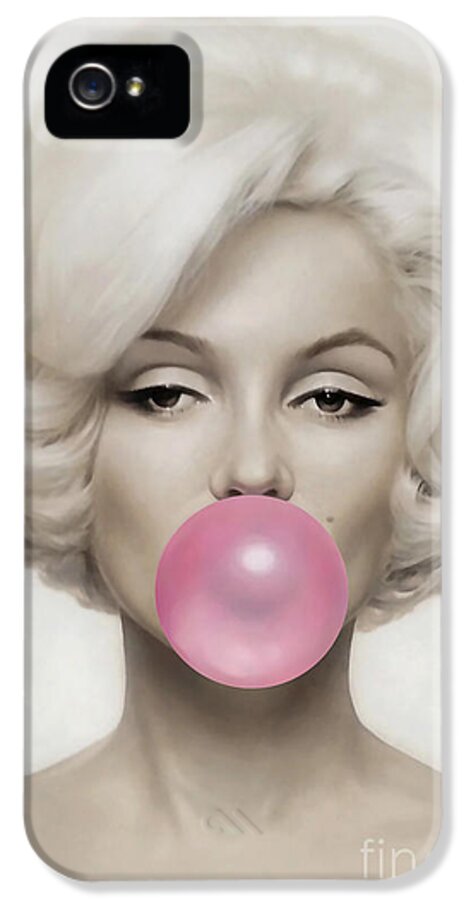 #faatoppicks iPhone 5s Case featuring the mixed media Marilyn Monroe by Marvin Blaine