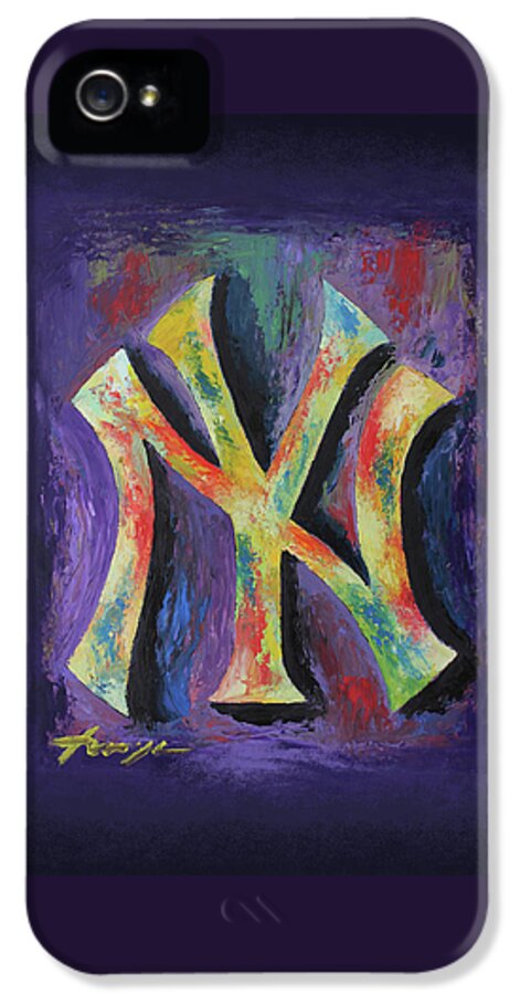 Baseball iPhone 5s Case featuring the painting New York Yankees Baseball by Dan Haraga
