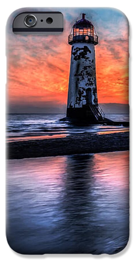 Talacre iPhone 6 Case featuring the photograph Sunset Lighthouse #2 by Adrian Evans