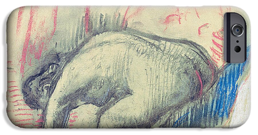 Degas iPhone 6 Case featuring the drawing After the Bath by Edgar Degas