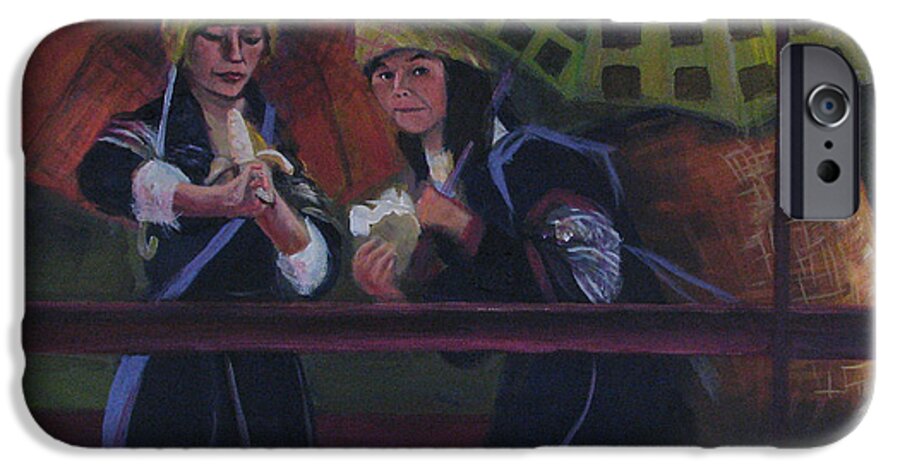 Lunch iPhone 6 Case featuring the painting Lunch Time #2 by Art Nomad Sandra Hansen