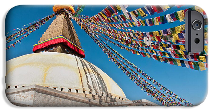 Sky iPhone 6 Case featuring the photograph Boudhanath Stupa #3 by U Schade